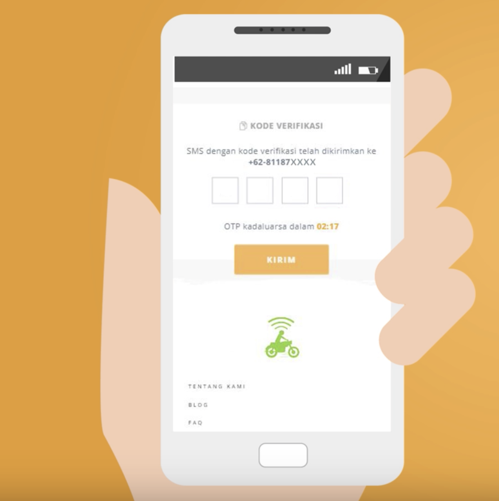 Kode verifikasi GOJEK