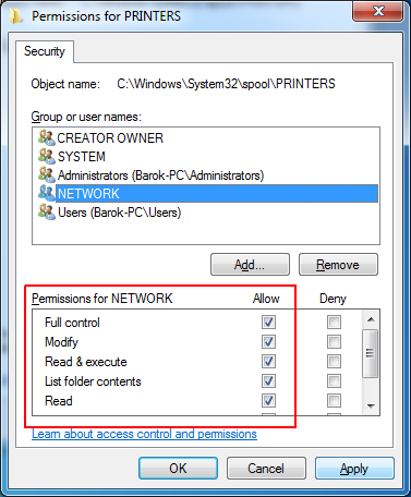 Atasi Access is Denied Add Printer via Local Port